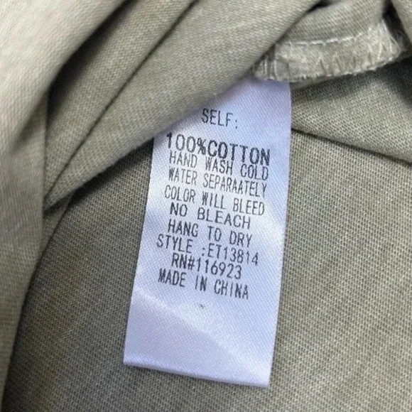 New Easel Los Angeles Washed Leopard Tunic Tee Dress T Shirt Green Size Large - Picture 4 of 4